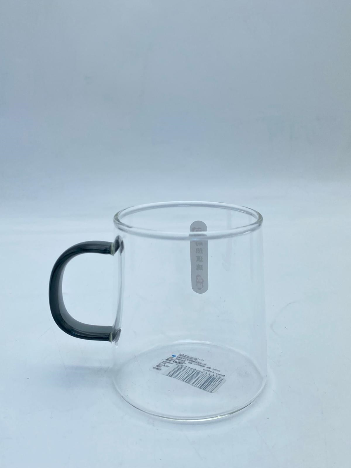 Krd Home Deli Glassware Bardak Kupa Cam Kulplu Borosilikat GBP58 320 Ml Siyah