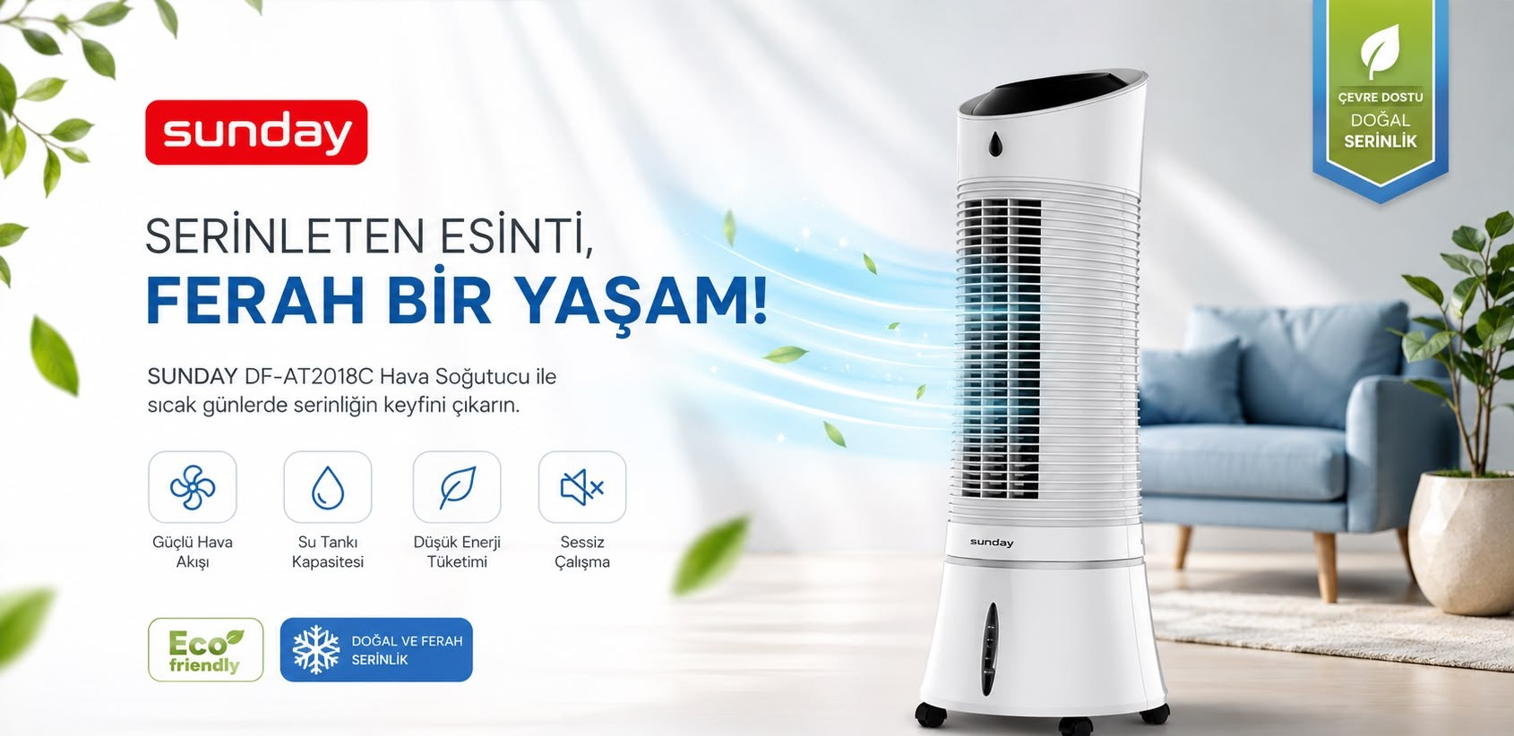Sunday 530 Climatör Hava Soğutucu Beyaz