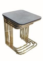 Alfa Sehpa 4'Lü Tekerlekli No:1 - Gold
