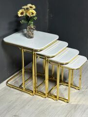Alfa Sehpa 4'Lü Tekerlekli No:2 - Gold