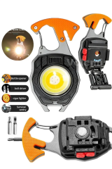 Herevdeyim W5147 Kamp Feneri Anahtarlık Çakmaklı Cam Kırıcı Kemer Kesici