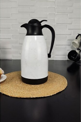 Cooker Mermer Desen 2 Lt Çelik Termos Beyaz