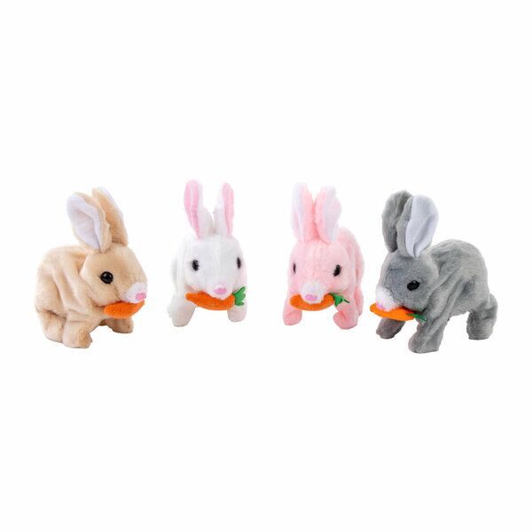Star Toys Tavşan Havuçlu Pilli Zıplayan Peluş Beyaz