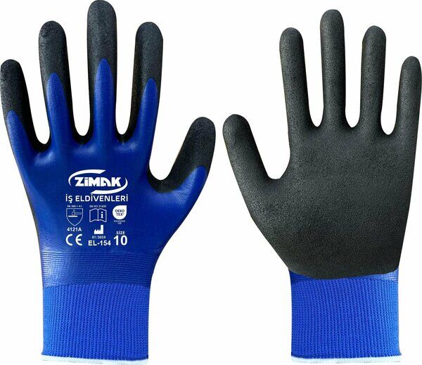 Zimak İş Eldiveni Çift Kaplama Sandy Finish  EL-154/10