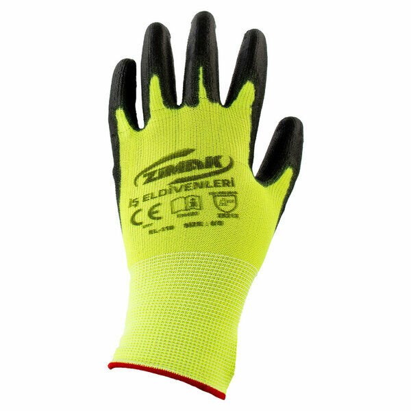 Zimak İş Eldiveni Pu Kaplı Eldiven Siyah No8 EL119/8