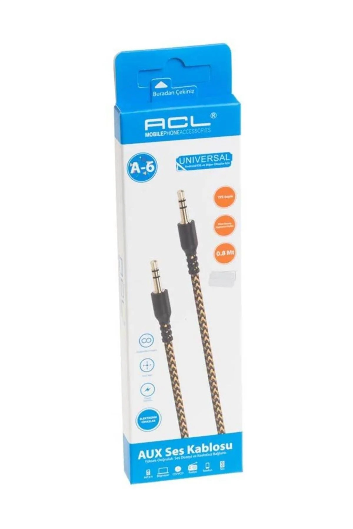 Acl A-6 Aux Ses Kablosu 1 Mt