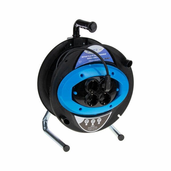 Pera-Eraplast Seyyar Plastik Kablo Makarası 4 Lü 30 Mt 3 X 2.5 Cm