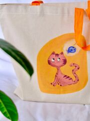 Atölye Hümay El Yapımı Özel Tasarım Bez Plaj Çanta