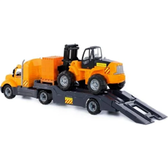 Polesei Mike Taşıyıcı + Forklift + Yapı Seti Süper Miks 30 Parça Turuncu