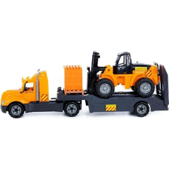 Polesei Mike Taşıyıcı + Forklift + Yapı Seti Süper Miks 30 Parça Turuncu