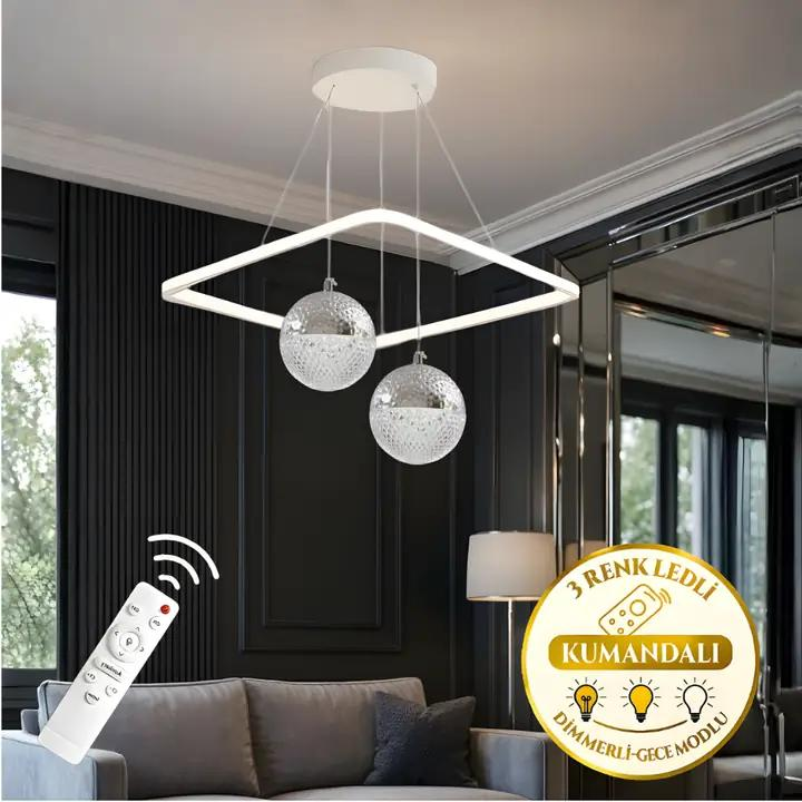 Avize Kare Eva Çift Toplu