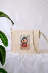 Atölye Hümay El Yapımı Özel Tasarım Bez Postacı Çanta