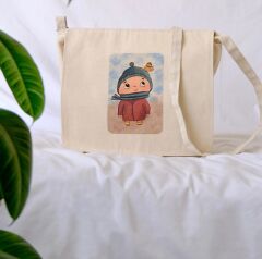 Atölye Hümay El Yapımı Özel Tasarım Bez Postacı Çanta