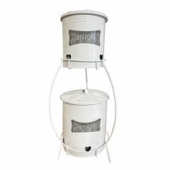 Gülen Patates Soğan Kabı Metal Kapaklı 2 li Silindir Eko