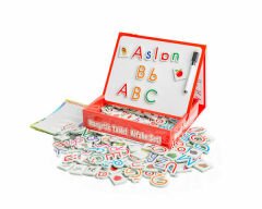 DiyToy-Taba Manyetik Tablet Alfabe Seti-Yazı Tahtası 97 Parça Karışık Renkli