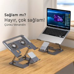 Venandin Cooldock Bilgisayar Telefon Tutucu Yükseltici Stand Siyah