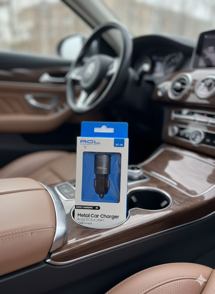 Acl Şarj Başlık Adaptör Araç Usb 2 X Usb 5 W 2.1 A Siyah