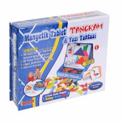 Taba Manyetik Tablet Tangram-Yazı Tahtası 96 Parça Karışık Renkli