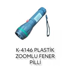 Ksmat Fener Led Pilli Zoomlu Siyah