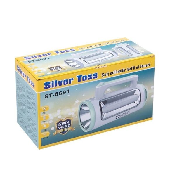 Silver Toss St-6691 Ledli Büyük El Feneri Gri