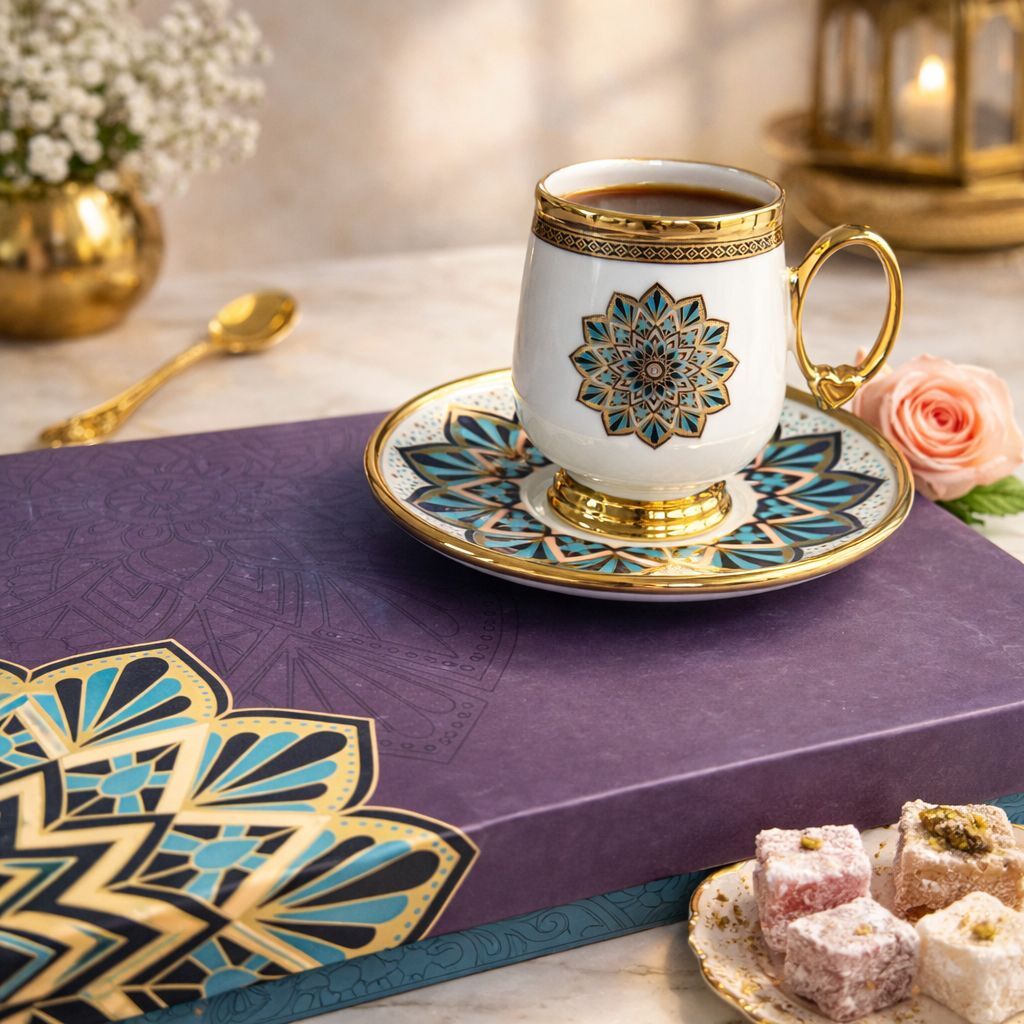 Perotti British Porselen 6 Lı Kahve Fincan Turkuaz
