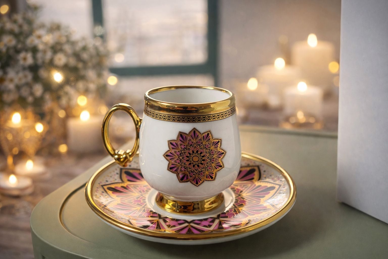 Perotti British Porselen 6 Lı Kahve Fincan Pembe