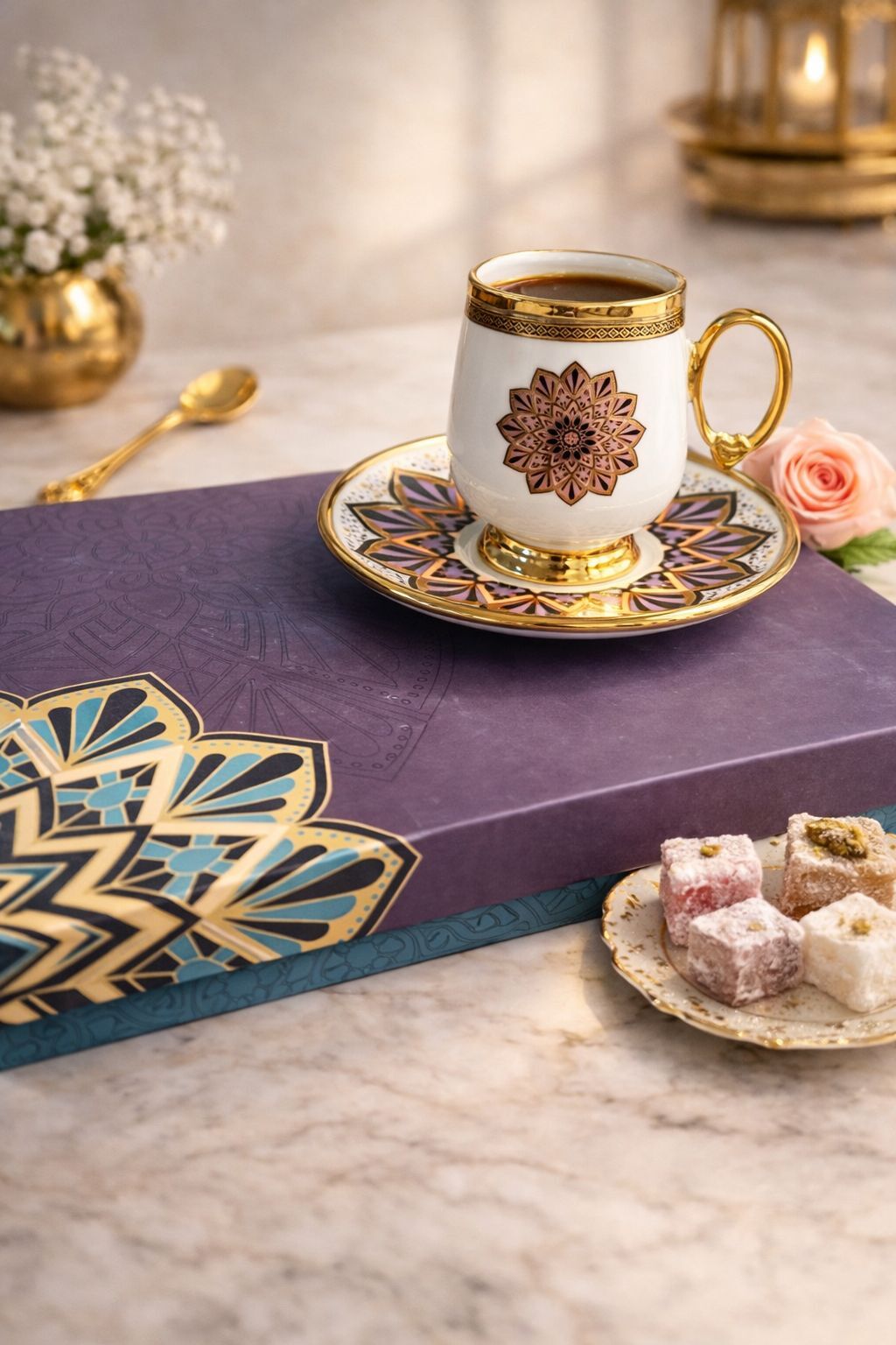 Perotti British Porselen 6 Lı Kahve Fincan Mor