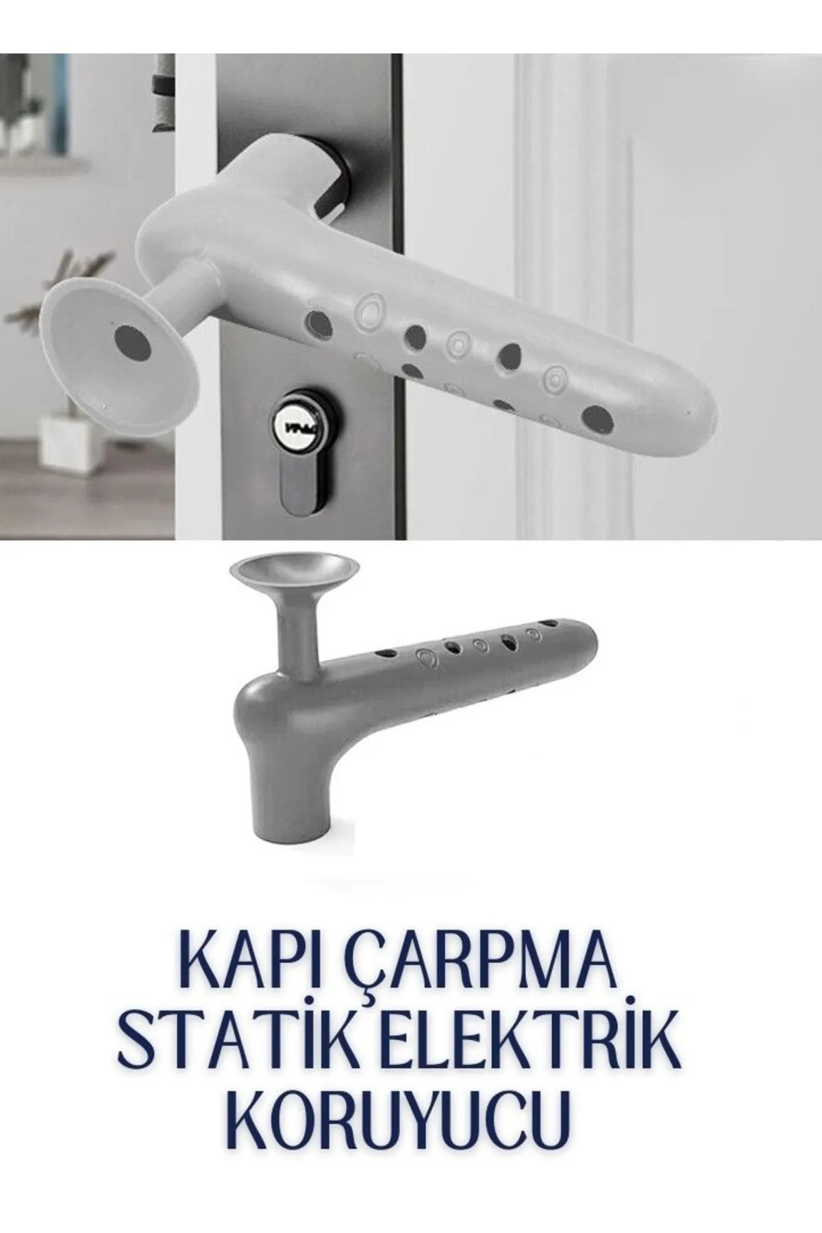 Omilife Silikon Kapı Kolu Stoper Fenomen Ürün Gri