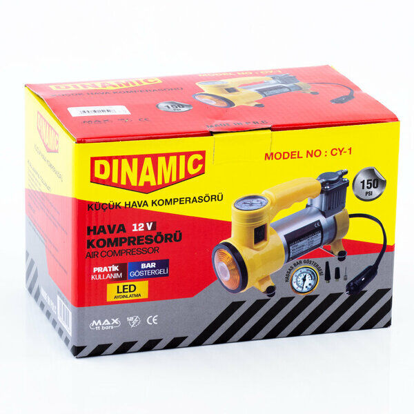 Dınamıc Hava Kompresörü Küçük 12V Led 150 Psi DC12V 15A Sarı