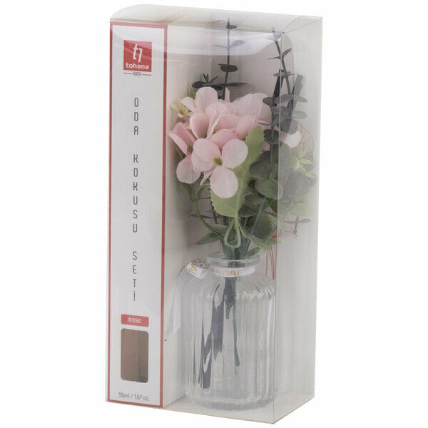 Tohana Oda Kokusu Seti 50 Ml Cam Şişe Lily-Rose-Levander-Sakura-Jasmine-Ocean Pembe