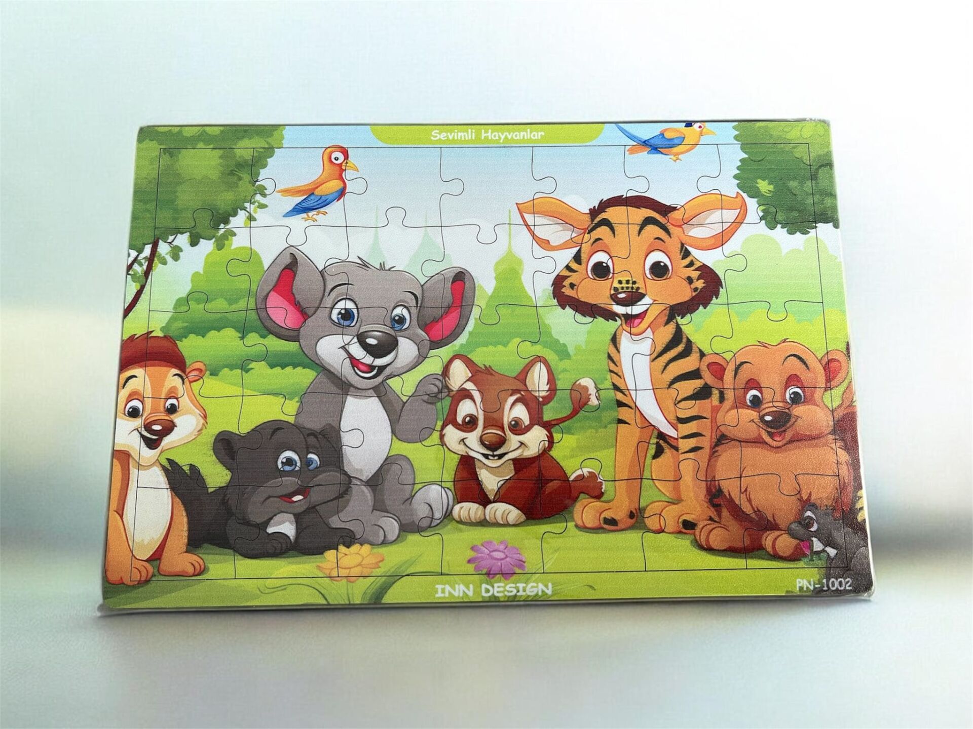 Inn Design 35 Parça Ahşap Puzzle Sevimli Hayvanlar