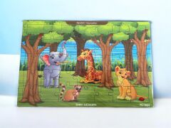 Inn Design 35 Parça Ahşap Puzzle Sevimli Hayvanlar