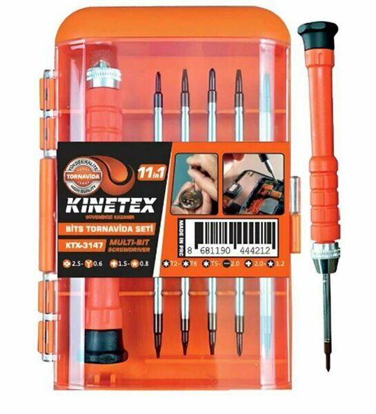 Kinetex Bits Tornavida Seti (11+1) Turuncu