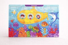 Inn Design 35 Parça Ahşap Puzzle Denizaltı Karışık Renkli