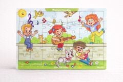 Inn Design 35 Parça Ahşap Puzzle Müzisyen Çocuklar Karışık Renkli