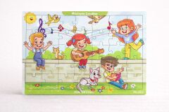 Inn Design 35 Parça Ahşap Puzzle Müzisyen Çocuklar Karışık Renkli