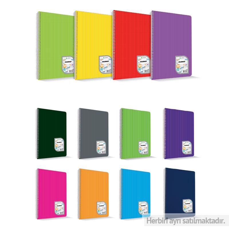 Çınar 72 Yaprak Çizgili Defter Küçük Boy Pp Kapak Karışık Renkli