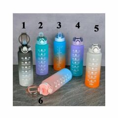 Tohana Matara Plastik Motivasyon 1Lt Fit Çift Renk Boyalı Ölçü Baskılı