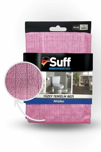 Suff Yüzey Temizlik Bezi Nilüfer Damalı 40X40 Cm Pembe