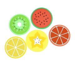 Viogift 5'Li Meyve Şekilli Silikon Bardak Altlığı Fenomen Ürün