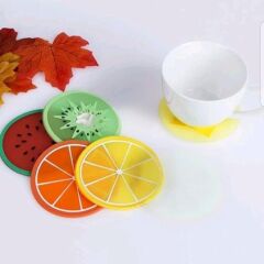 Viogift 5'Li Meyve Şekilli Silikon Bardak Altlığı Fenomen Ürün