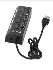 Auris USB Port Çoğaltıcı 4 Lü Anahtarlı 2.0 Siyah