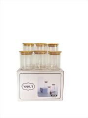 Yakut 12894 6 Lı Bambu Kapak Baharatlık Ahşap