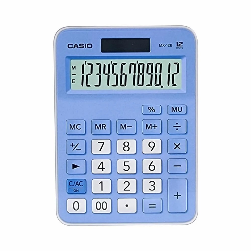Casio Hesap Makinesi 12 Hane Mavi