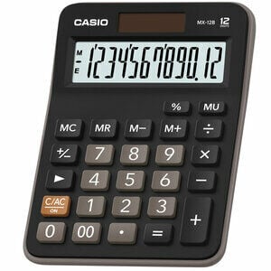 Casio Hesap Makinesi 12 Hane Siyah
