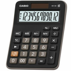 Casio Hesap Makinesi 12 Hane Siyah