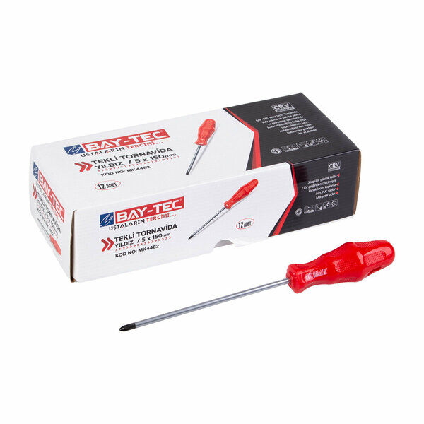 Baytec Tornavida Yıldız 5X150mm Kırmızı