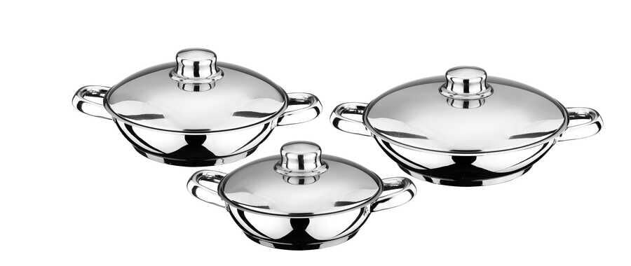 Akdeniz 6 Parça Metal Kulplu Metal Kapaklı Çelik Omlet Seti