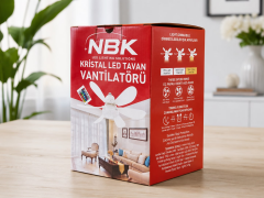 Kristal Ledli Tavan Vantilatör 3 Renk 6 Kanatlı Pervane Ampül