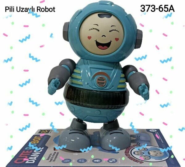Akkuzu Robot Yürüyen Pilli Sesli Işıklı Mavi